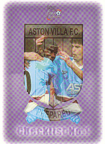 Checklist ?1 Aston Villa 1997/98 Futera Fans' Selection #35